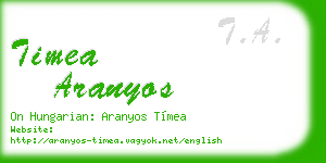 timea aranyos business card
